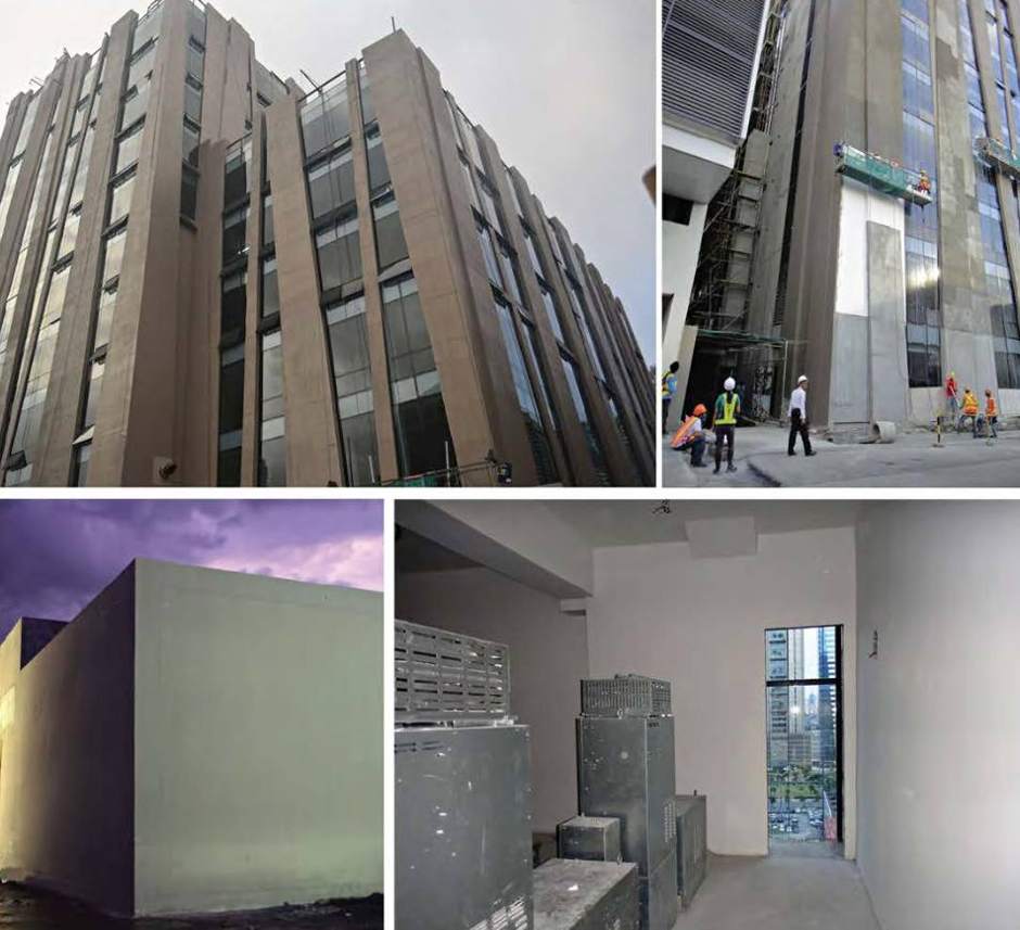 High-rise tower and finished walls